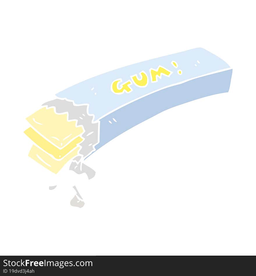 flat color illustration of a cartoon chewing gum