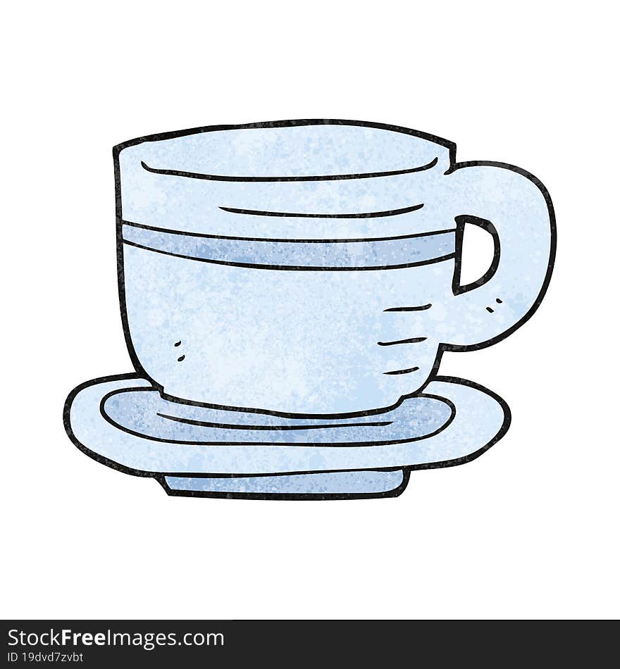 textured cartoon cup and saucer