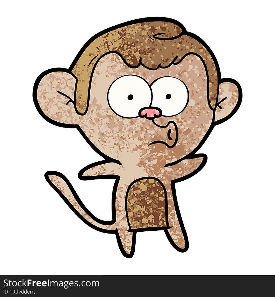 cartoon surprised monkey. cartoon surprised monkey