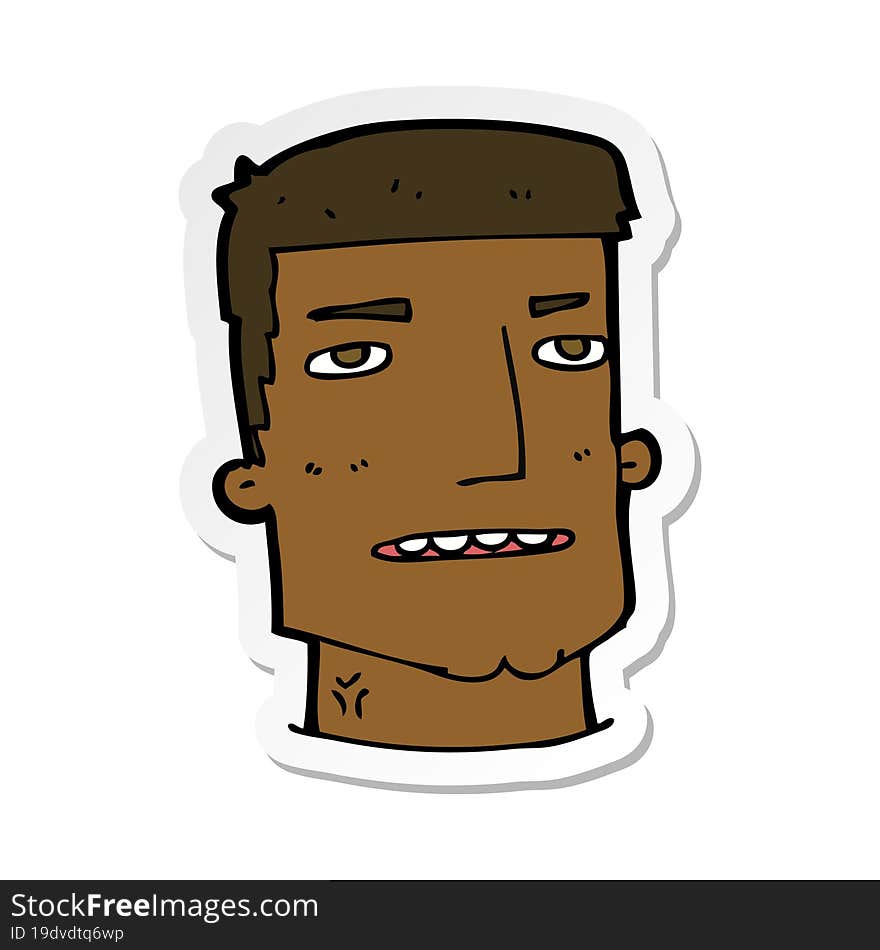 sticker of a cartoon male head