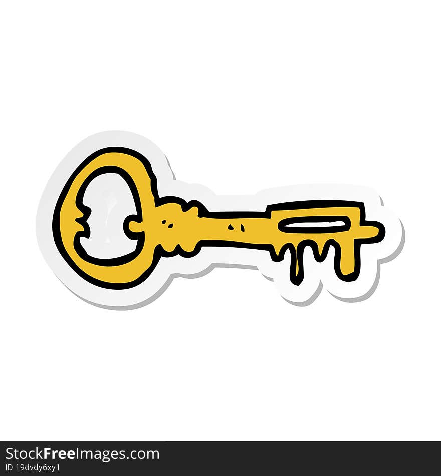 sticker of a cartoon key