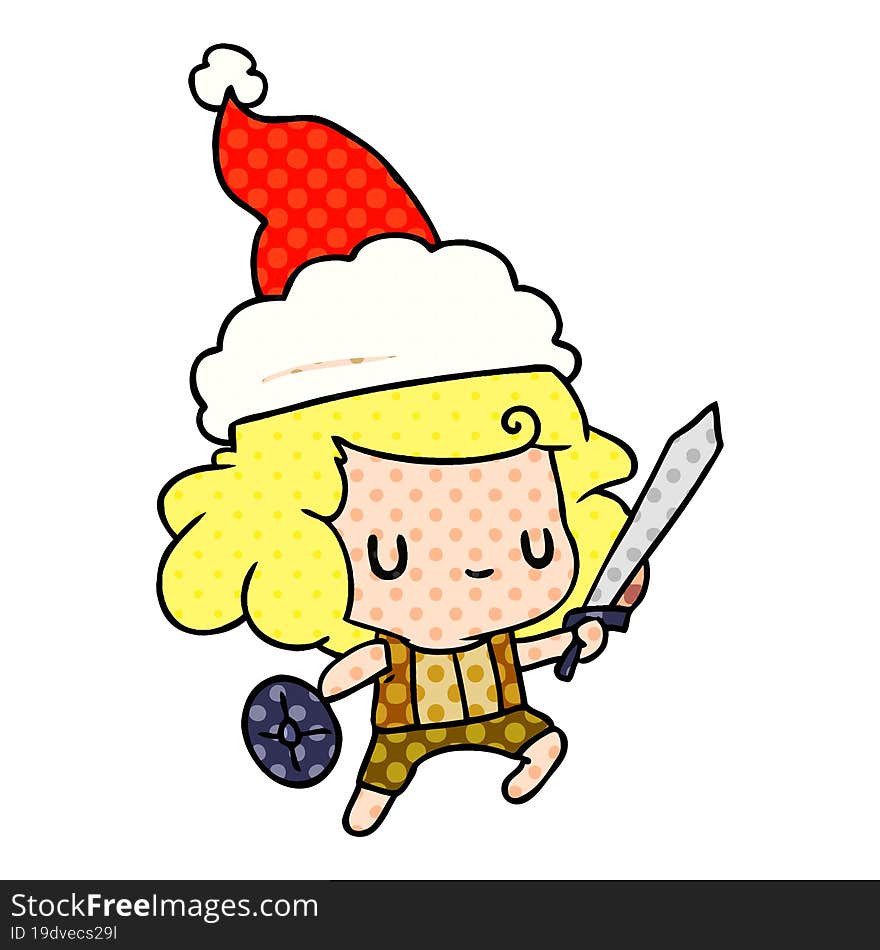 christmas cartoon of kawaii boy