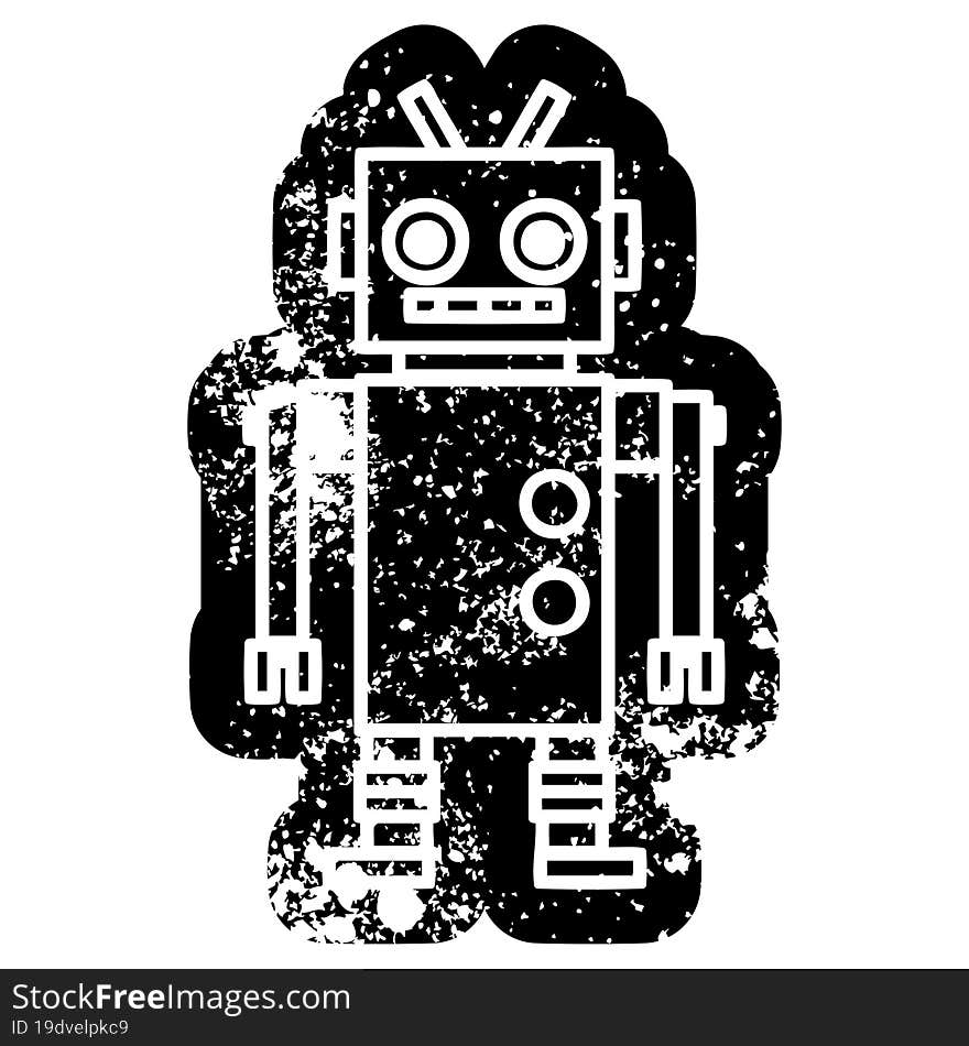 dancing robot distressed icon