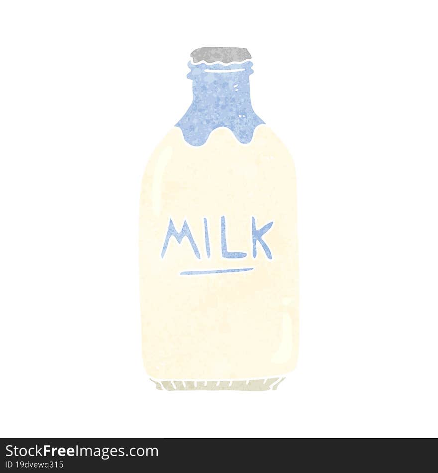 Retro Cartoon Milk Bottle