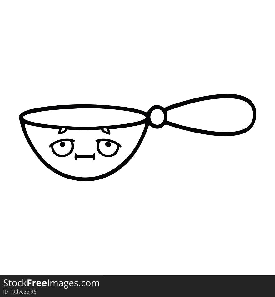 line drawing cartoon of a measuring spoon