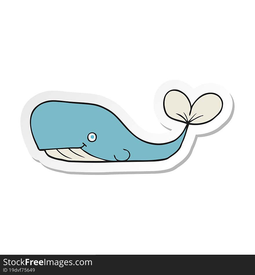 sticker of a cartoon whale