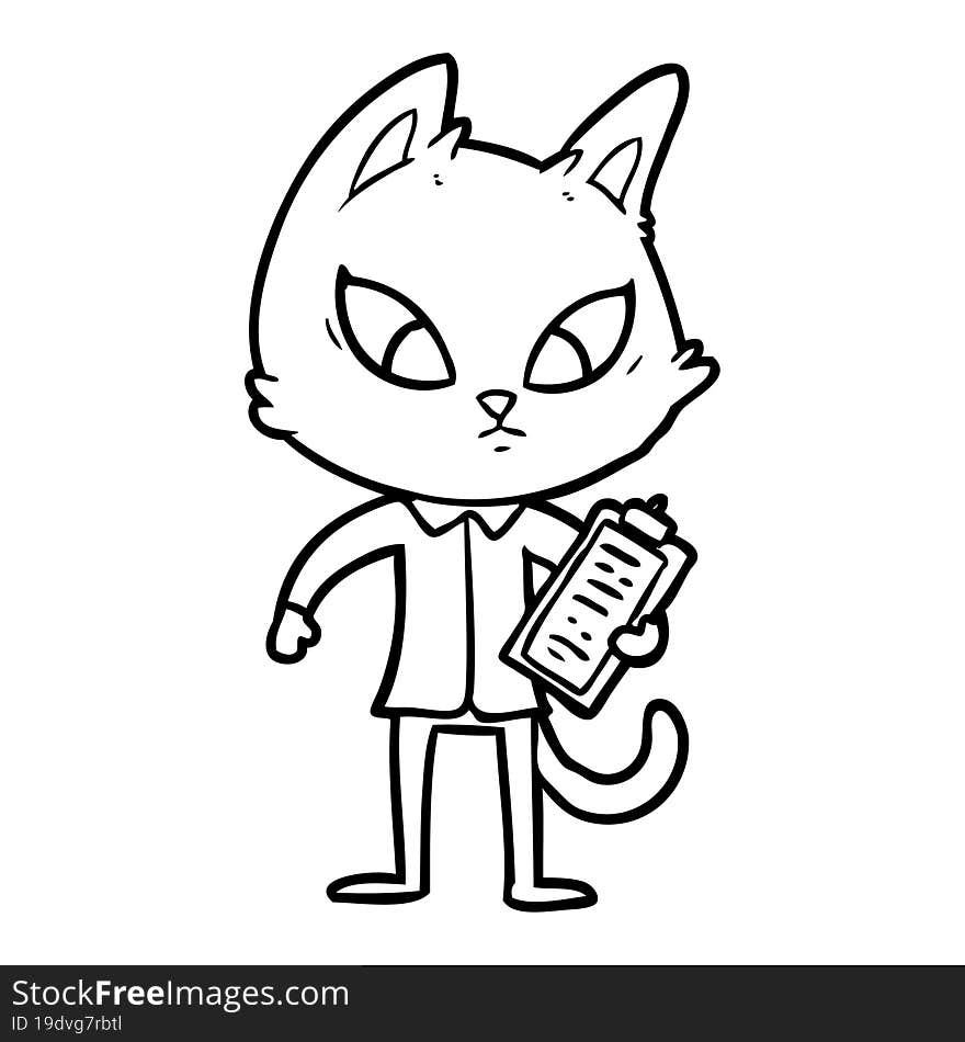 confused cartoon business cat. confused cartoon business cat