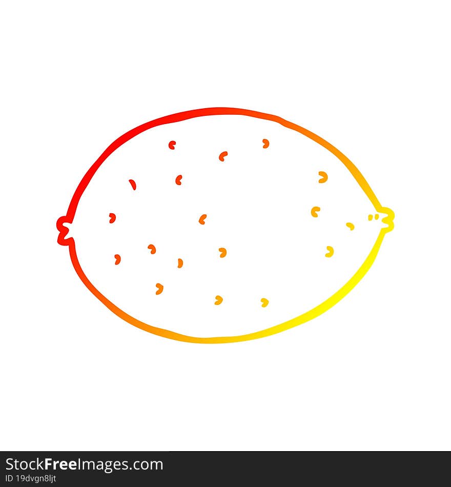 warm gradient line drawing cartoon lemon