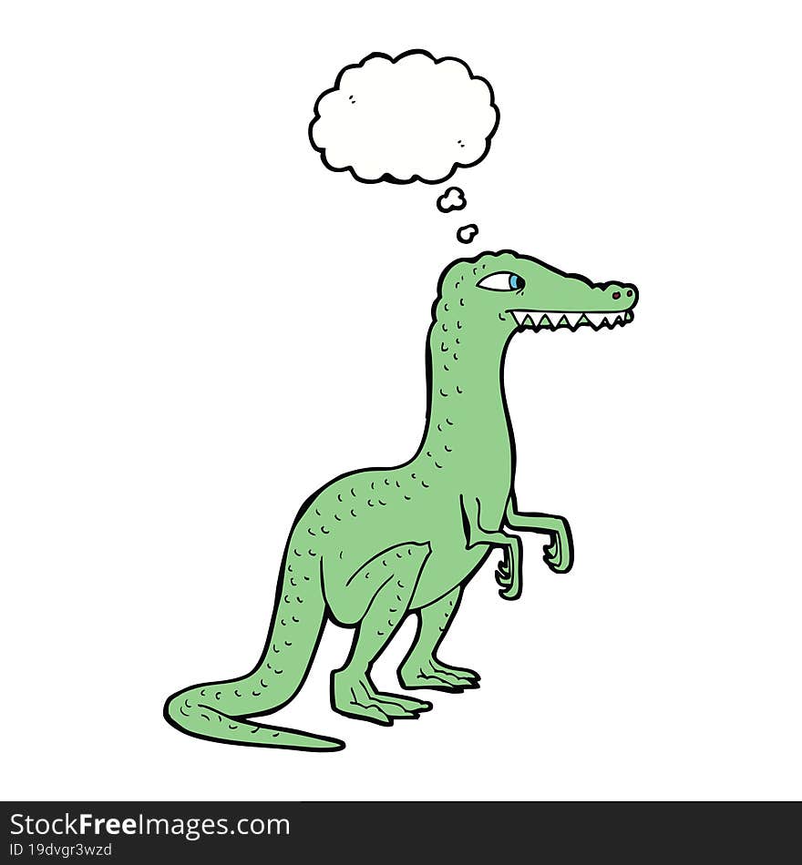 Cartoon Dinosaur With Thought Bubble