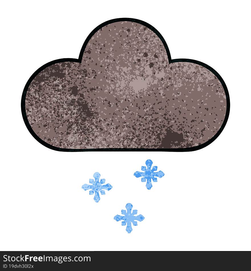 retro grunge texture cartoon storm snow cloud