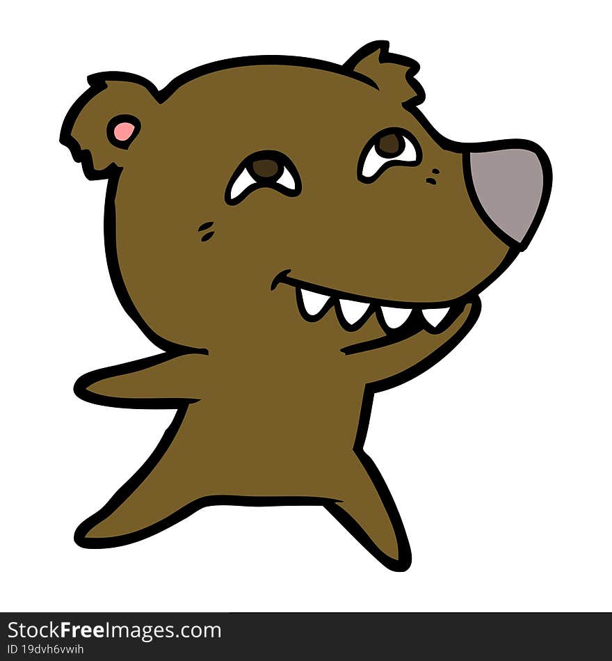 cartoon bear showing teeth. cartoon bear showing teeth