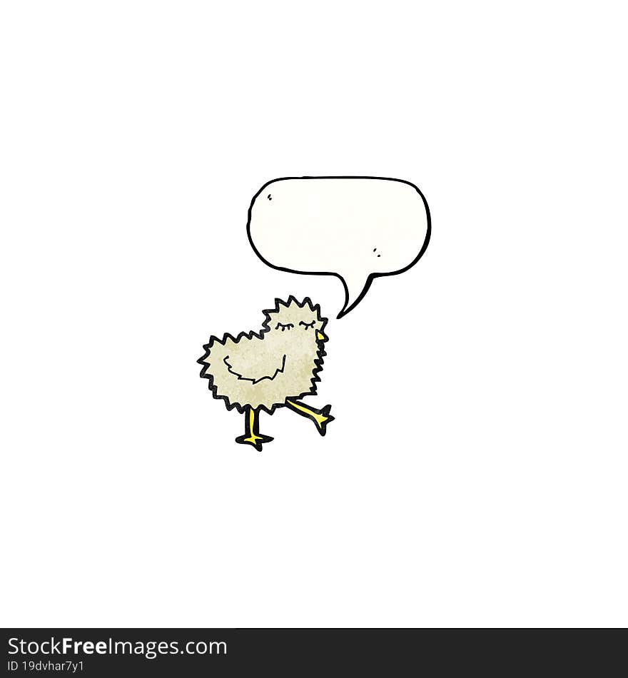 cartoon chick with speech bubble