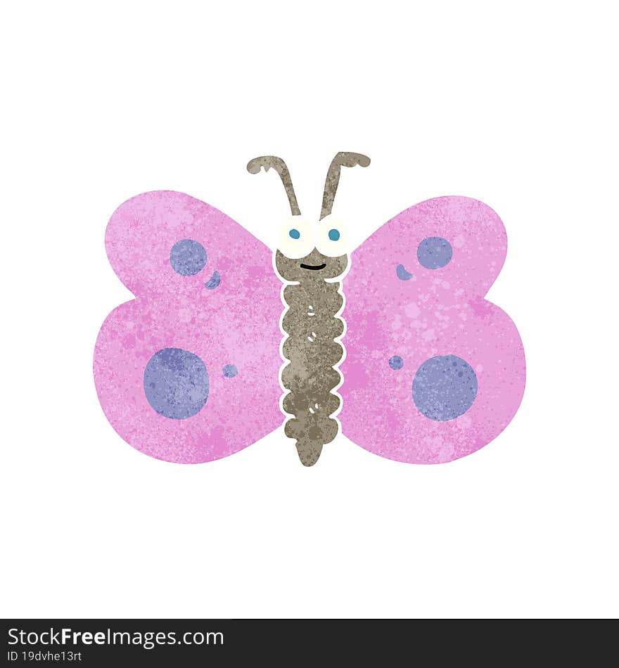 retro cartoon butterfly