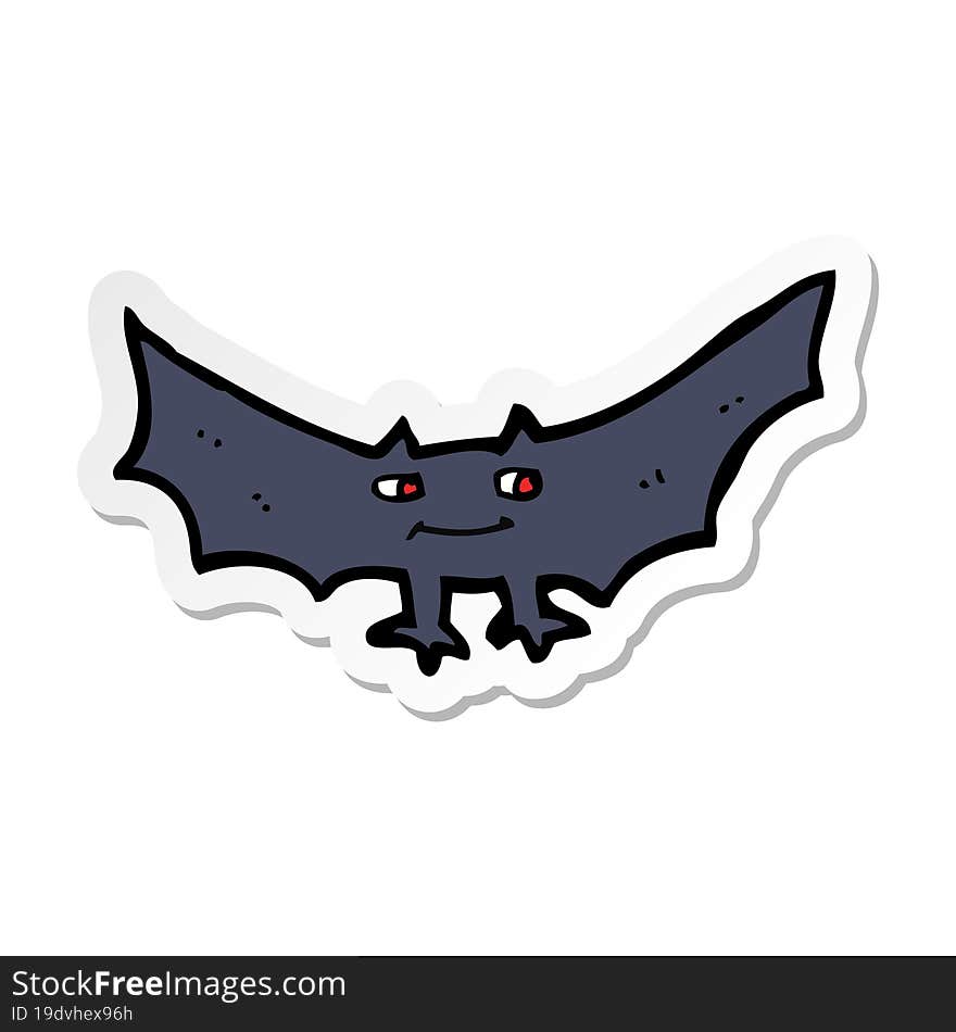 sticker of a cartoon spooky vampire bat