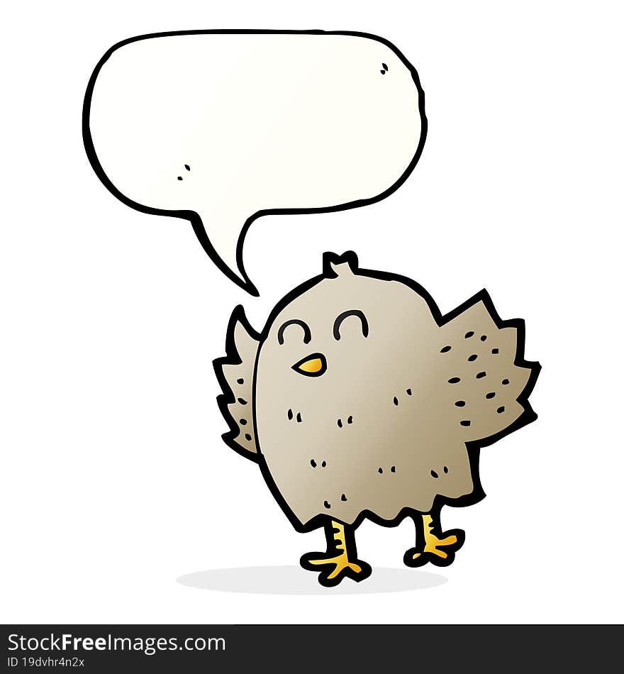 Cartoon Bird With Speech Bubble