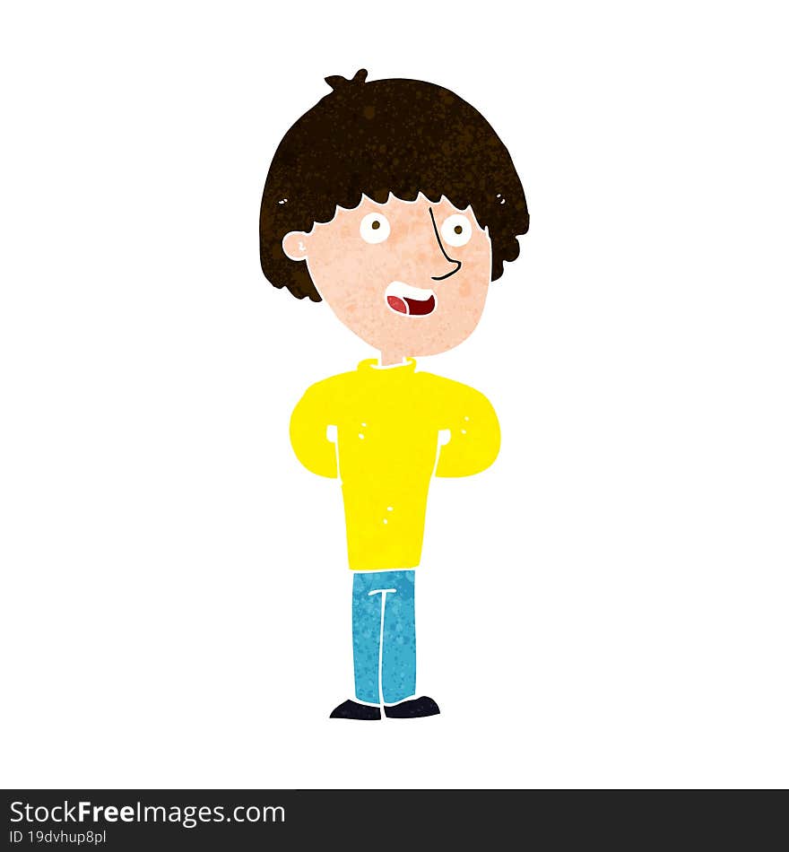 cartoon happy man