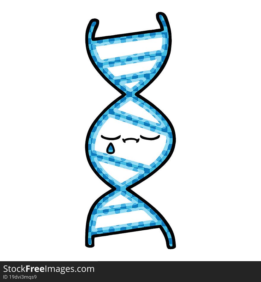 comic book style cartoon DNA strand