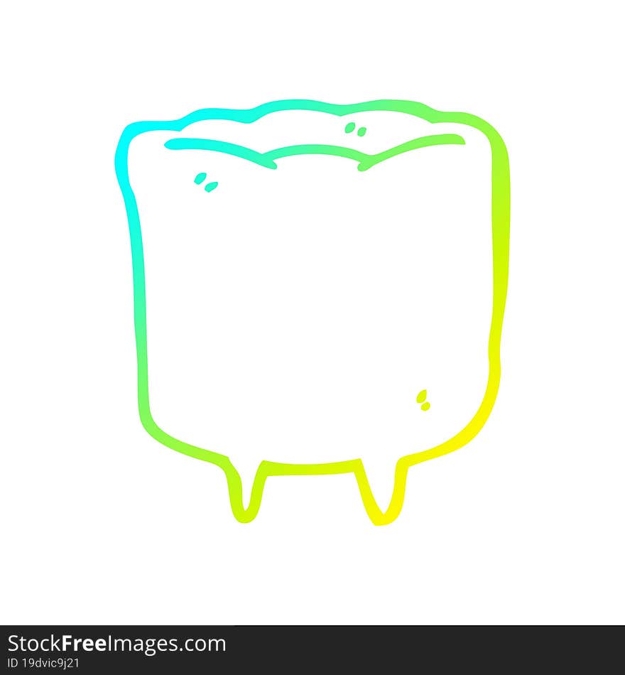 cold gradient line drawing cartoon tooth