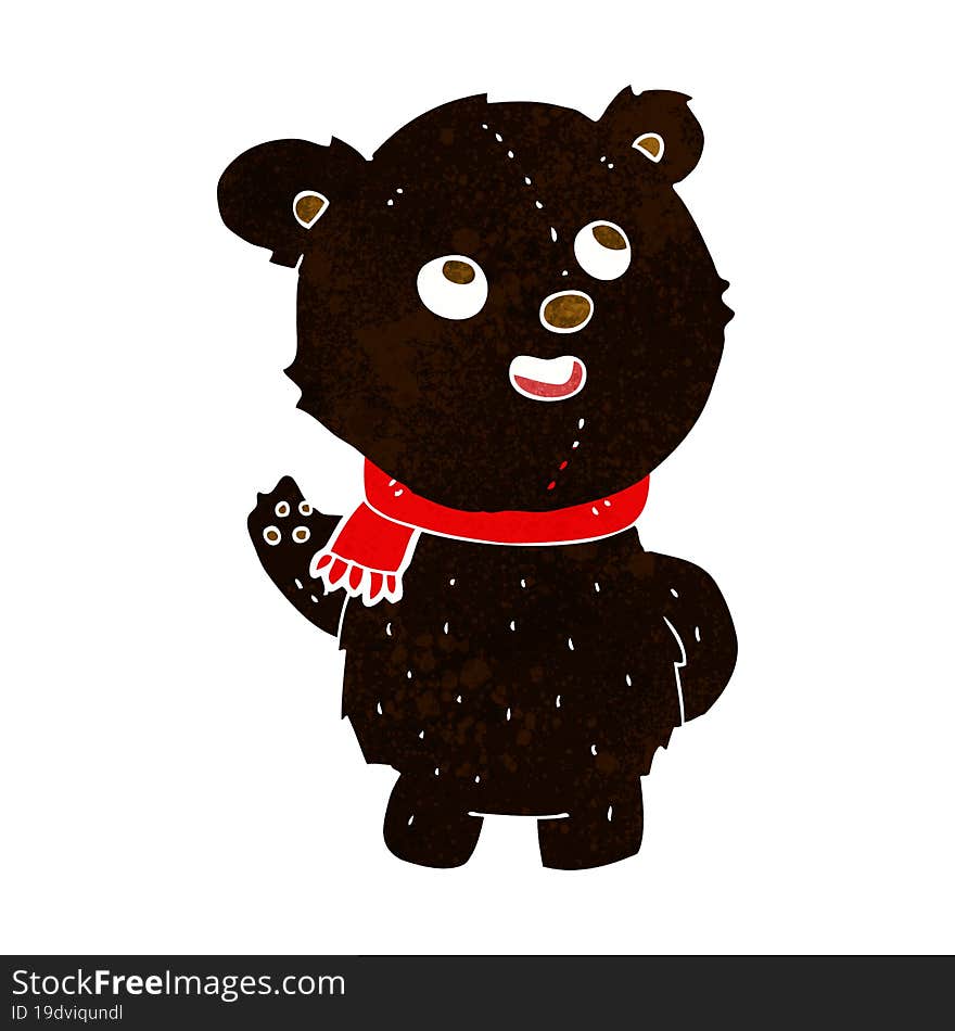 Cartoon Cute Black Bear Cub