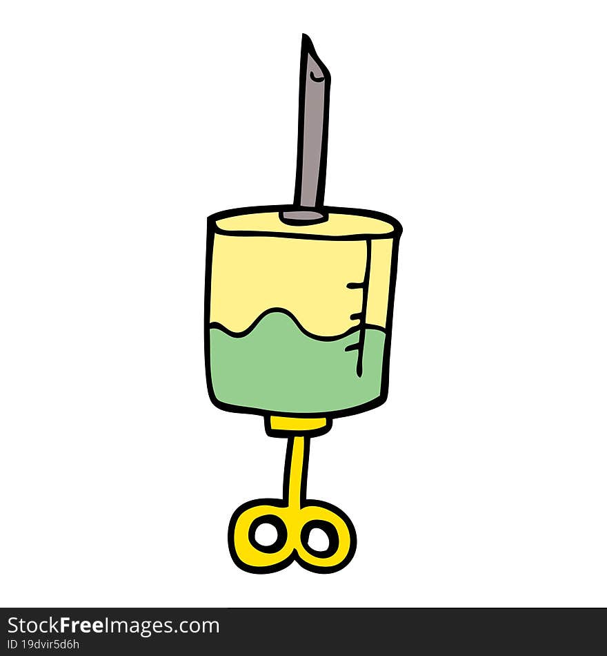 cartoon doodle medical syringe