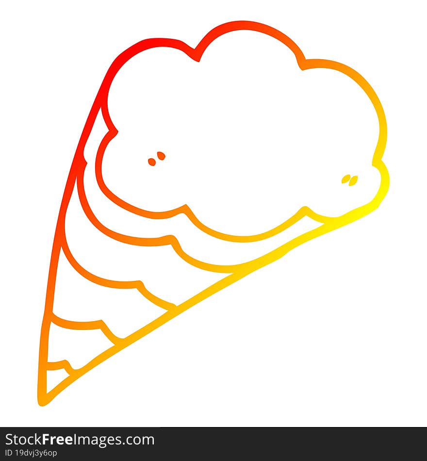 warm gradient line drawing cartoon decorative cloud