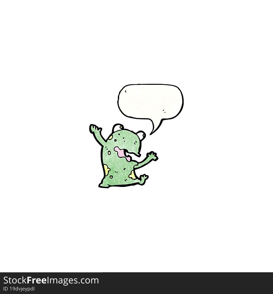 frog with speech bubble cartoon