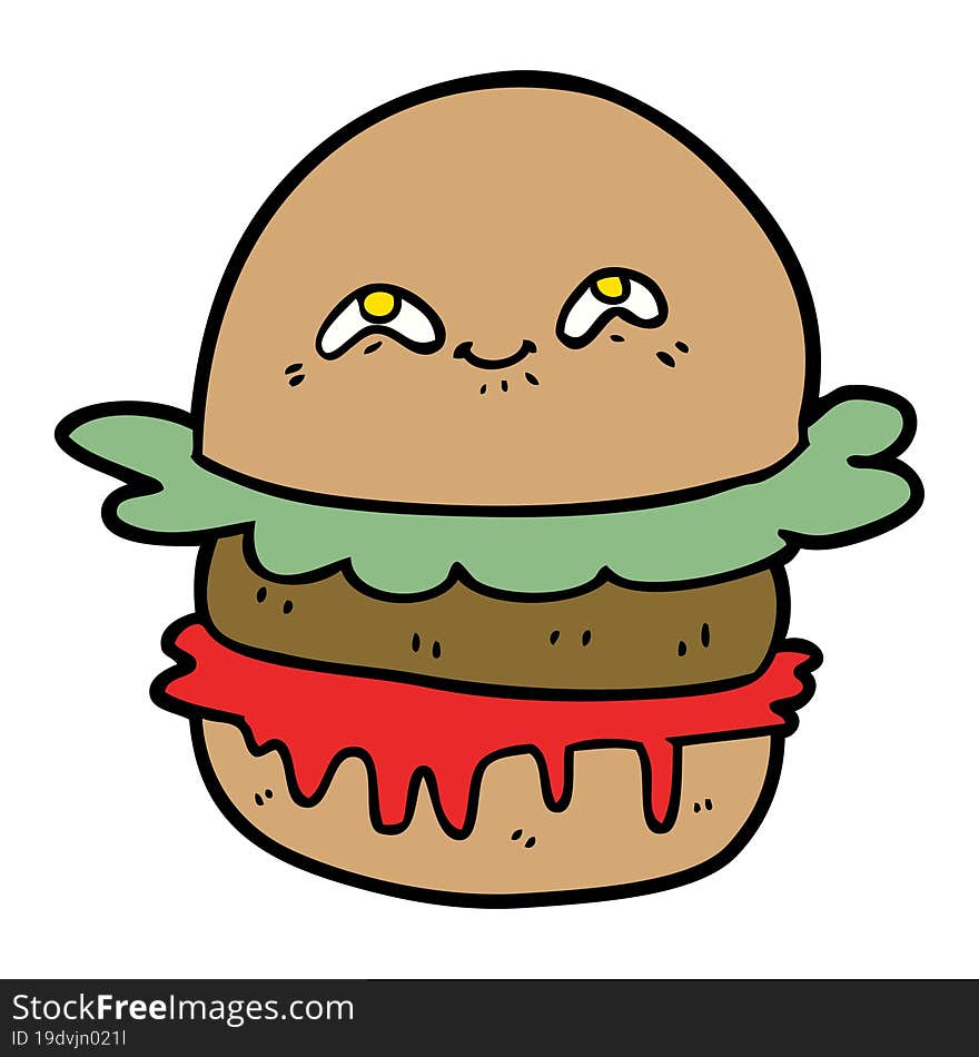 cartoon fast food burger. cartoon fast food burger