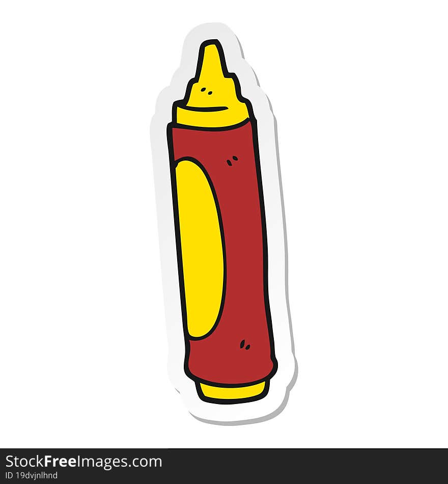 sticker of a cartoon wax crayon