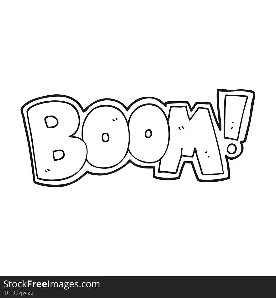 black and white cartoon boom symbol