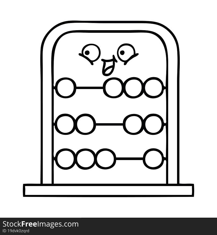 line drawing cartoon of a abacus. line drawing cartoon of a abacus