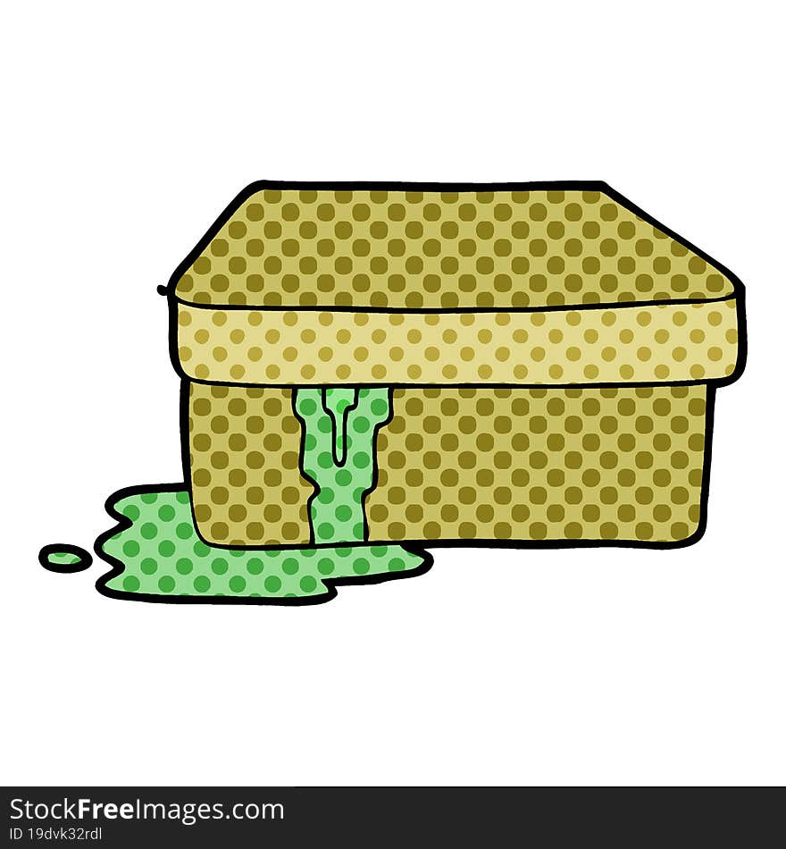 cartoon box with slime. cartoon box with slime