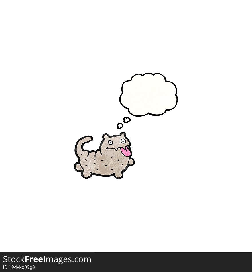 cartoon cat with thought bubble