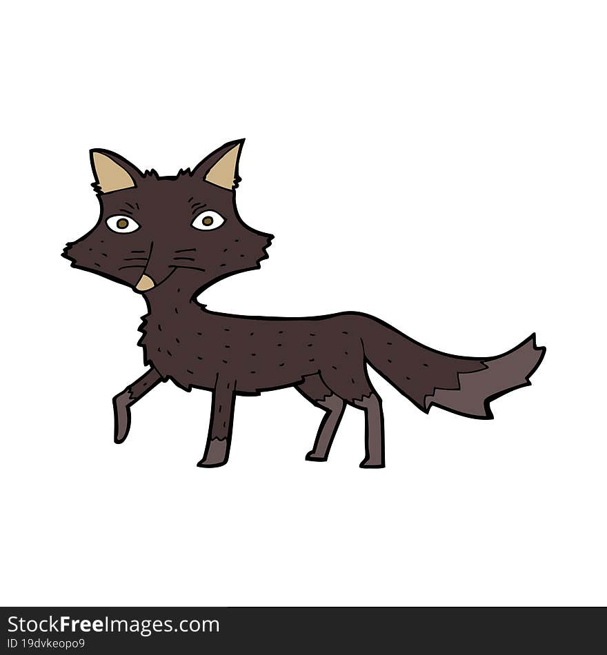 cartoon little wolf