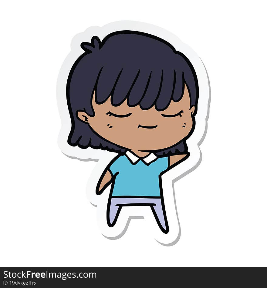 sticker of a cartoon woman