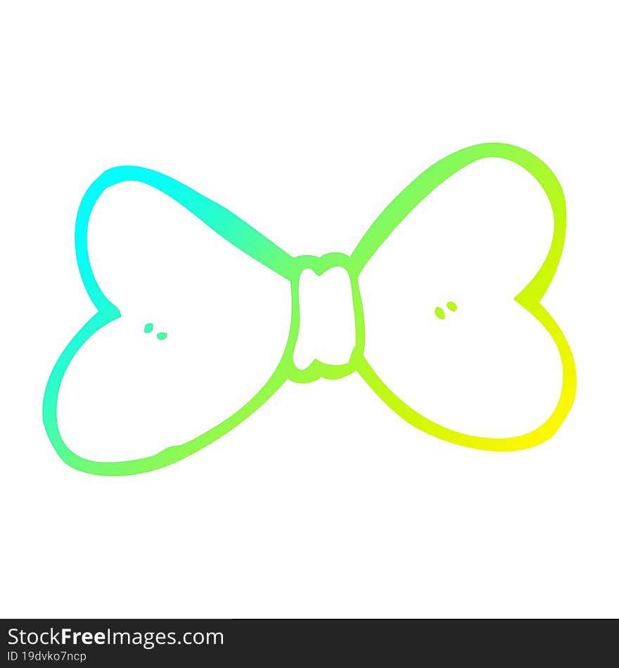 cold gradient line drawing of a cartoon bow tie