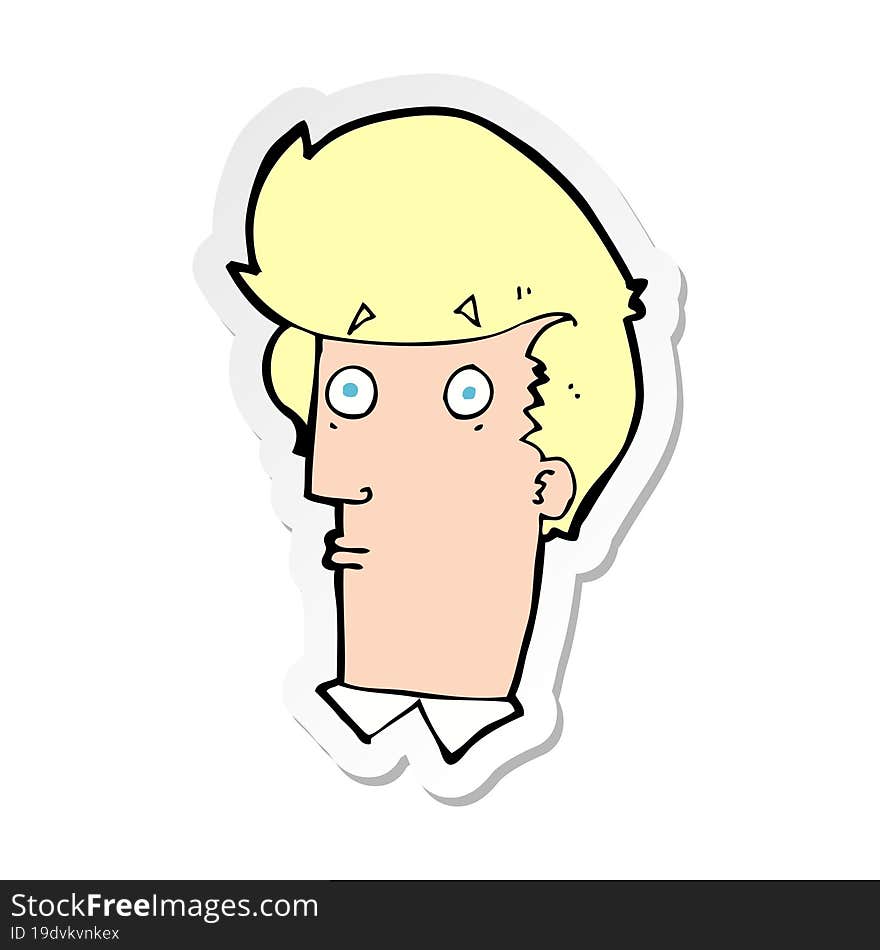 sticker of a cartoon surprised expression