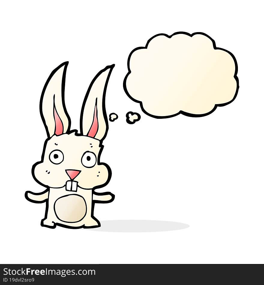 cartoon rabbit with thought bubble