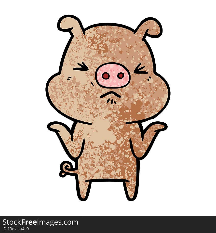 cartoon angry pig. cartoon angry pig