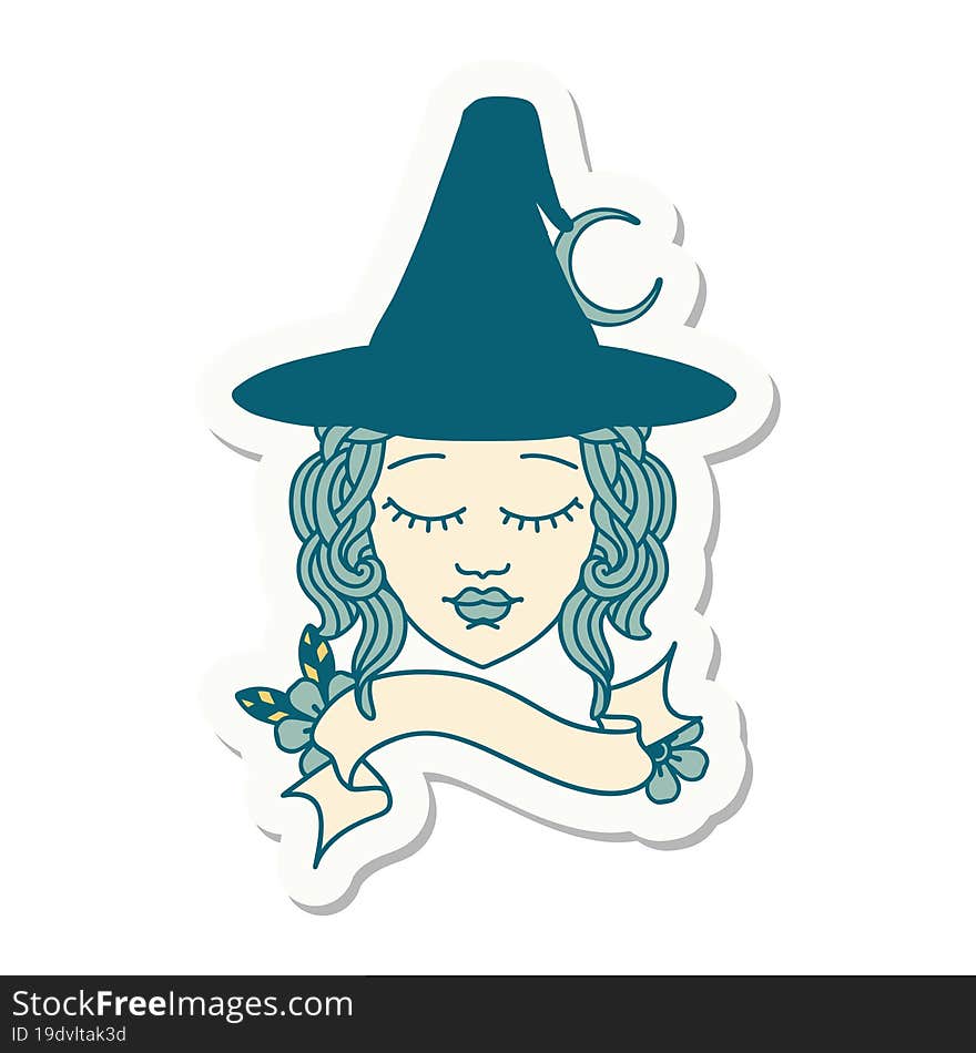 Human Witch Character Face Sticker