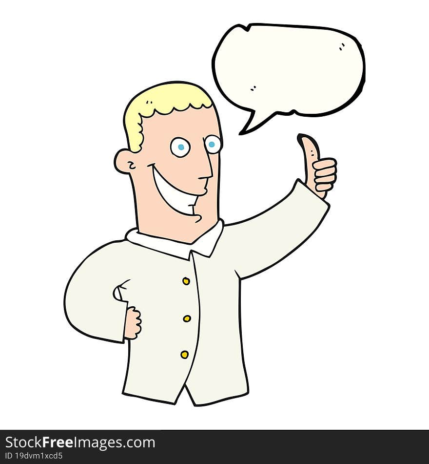 speech bubble cartoon man giving approval