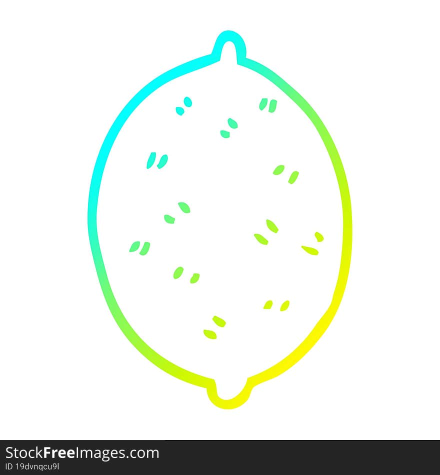 Cold Gradient Line Drawing Cartoon Lime Fruit