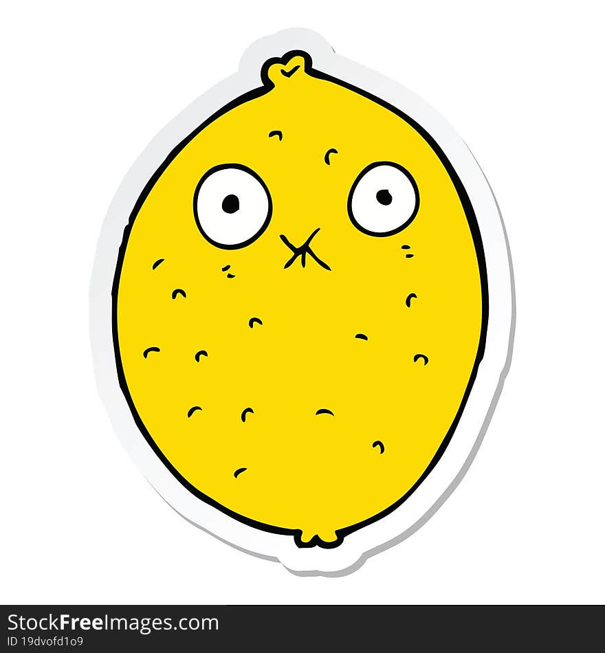 sticker of a cartoon bitter lemon