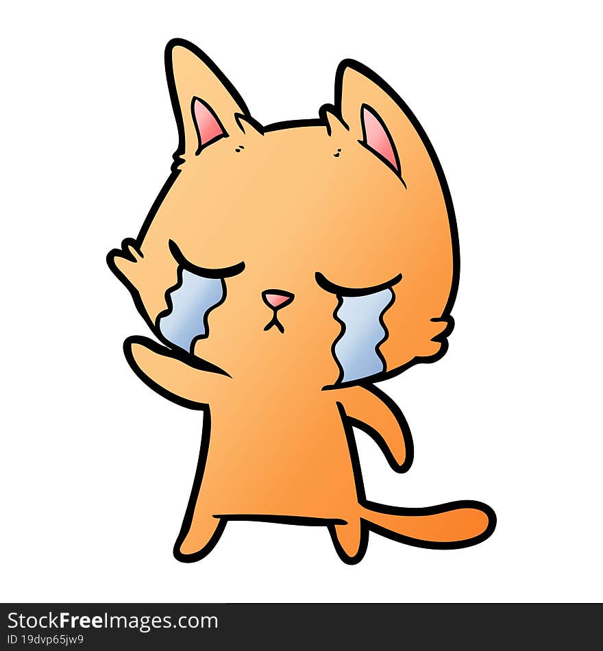 crying cartoon cat pointing. crying cartoon cat pointing