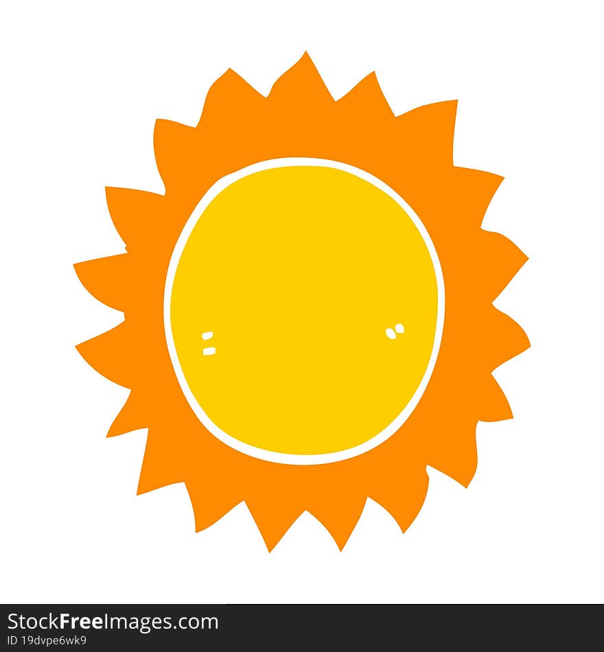 flat color style cartoon sun