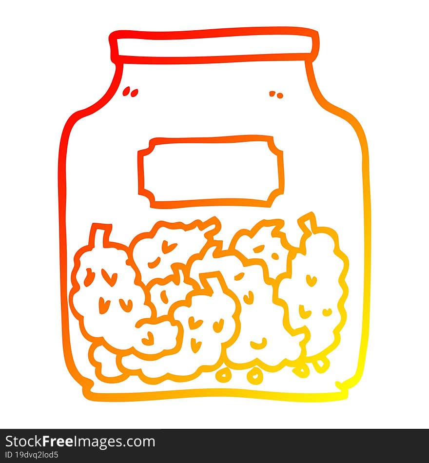 warm gradient line drawing cartoon cannabis dispensary jar