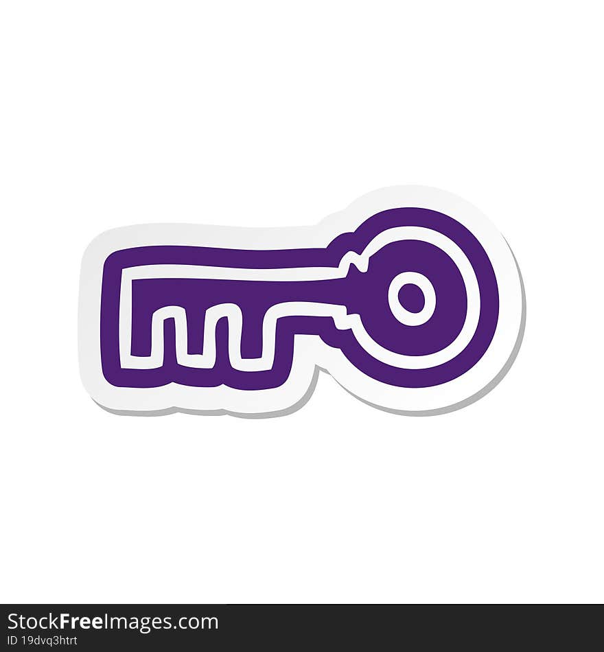 cartoon sticker of a brass key