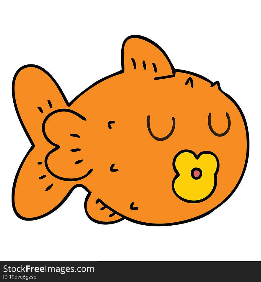 hand drawn quirky cartoon fish. hand drawn quirky cartoon fish