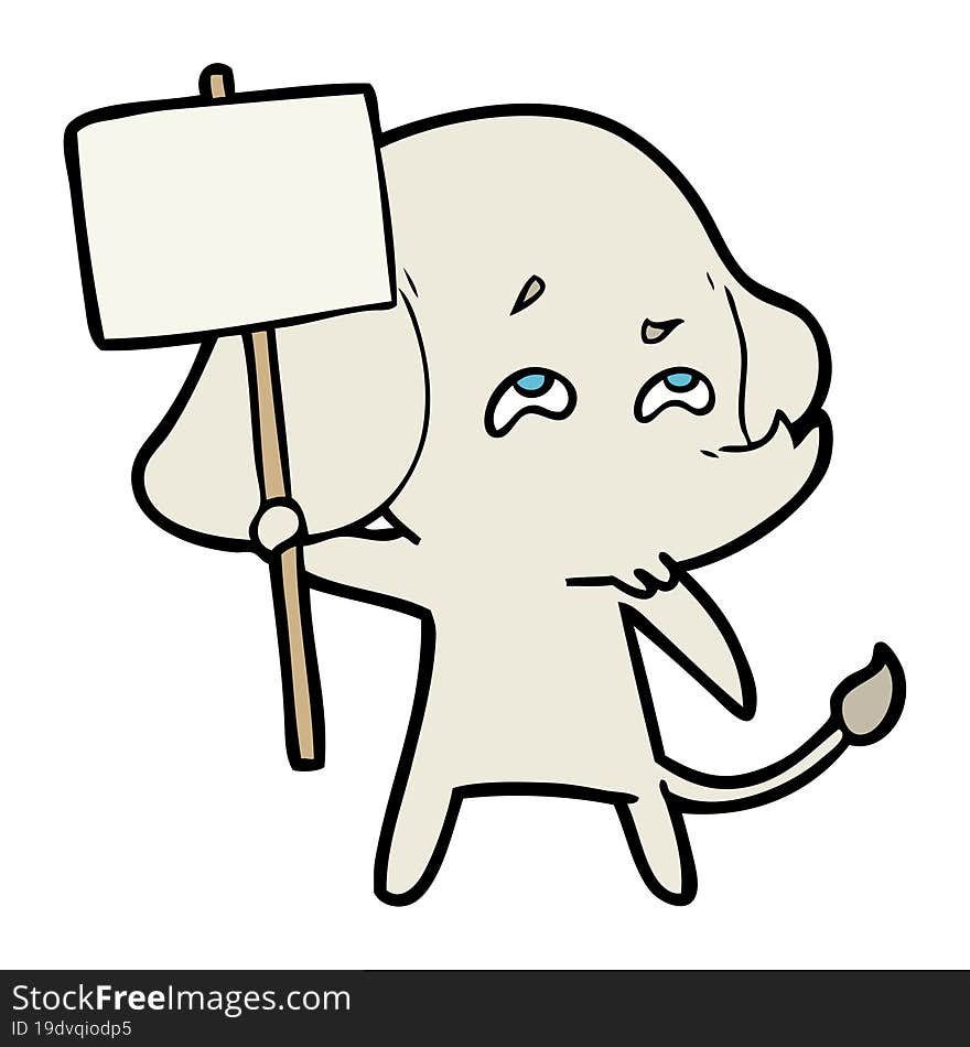 cartoon elephant with sign remembering. cartoon elephant with sign remembering