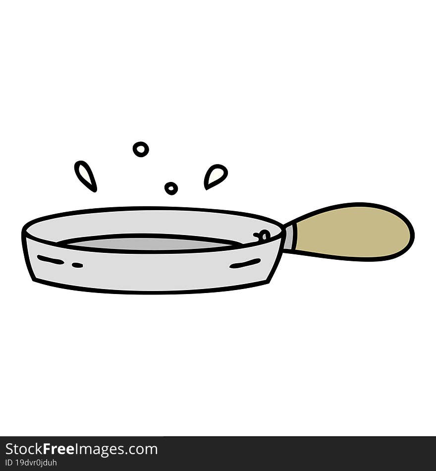 cartoon of a sizzling frying pan. cartoon of a sizzling frying pan