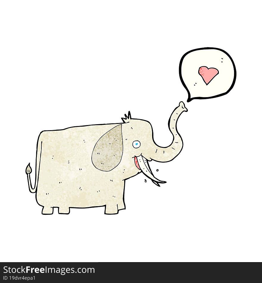 Cartoon Elephant With Love Heart